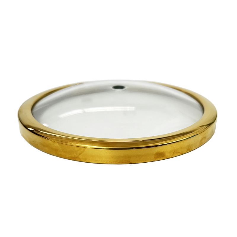 C-type wide golden rim glass lid