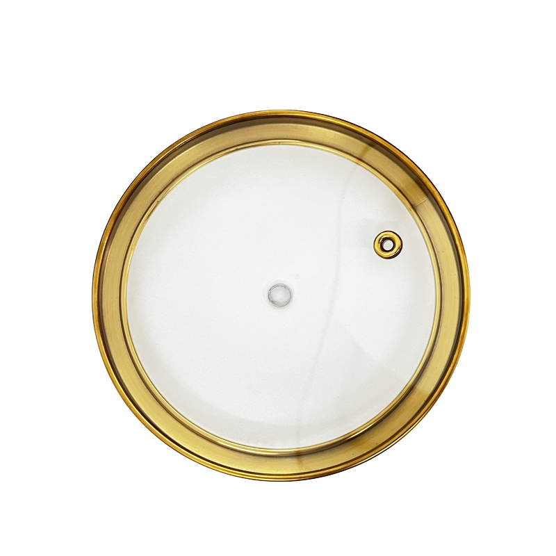 C-type wide golden rim glass lid