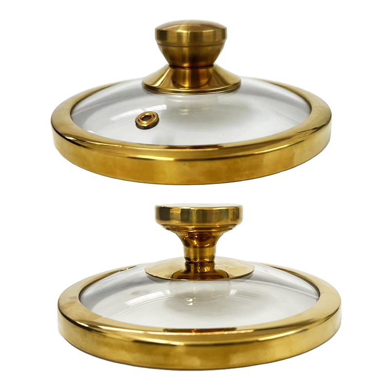 C-type wide golden rim glass lid