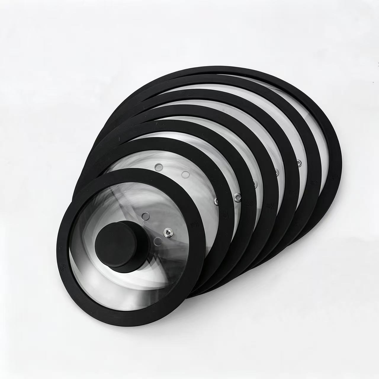 Silicone Rim Tempered Glass Lid