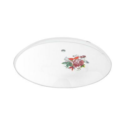 Glass lid with silk printing